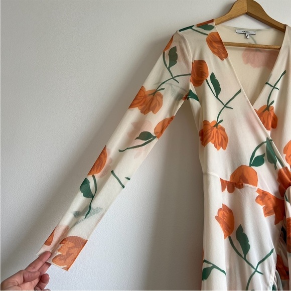 Ganni Tilden Mesh Wrap Dress in Vanilla Ice - Picture 7 of 16